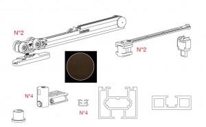 TERNO Universal Eclettica sada pre posuvné dvere 3000x1500mm tmavo hnedá