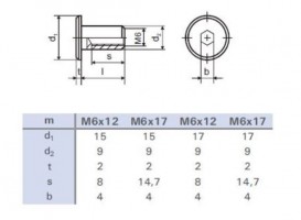 Matica nábytková spojovacia M6x17mm zinok biely hlava 17mm