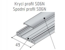 S-S06N dolný vodiaci profil 2m strieborný