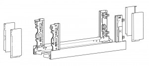 HETTICH 9257139 AvanTech You držiaky pre individ. materiál 187/550 strieborné L