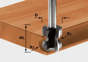FESTOOL 491140 Fréza na skryté držadlá HW S8 D22/16/R2,5+6