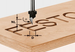 FESTOOL 491003 Fréza na písmo HW S8 D11/60°