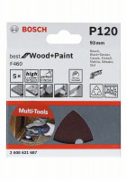 BOSCH 2608621688 Brúsny papier 5ks F460 Best for Wood and Paint, P180, 93 mm