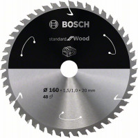 BOSCH 2608837678 Pílový kotúč pre AKU píly Standard for Wood 160x1,5x20 mm, 48