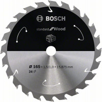 BOSCH 2608837681 Pílový kotúč pre AKU p. Standard for Wood 165x1,5x15,875 mm, 24