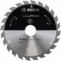 BOSCH 2608837688 Pílový kotúč pre AKU píly Standard for Wood 165x1,5x30 mm, 24