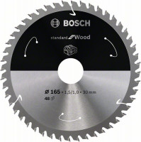 BOSCH 2608837689 Pílový kotúč pre AKU píly Standard for Wood 165x1,5x30 mm, 48