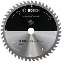 BOSCH 2608837703 Pílový kotúč pre AKU píly Standard for Wood 184x1,6x20 mm, 48