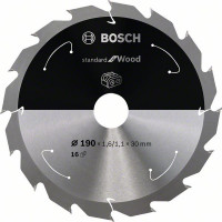 BOSCH 2608837706 Pílový kotúč pre AKU píly Standard for Wood 190x1,6x30 mm, 16