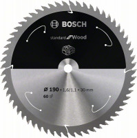 BOSCH 2608837711 Pílový kotúč pre AKU píly Standard for Wood 190x1,6x30 mm, 60