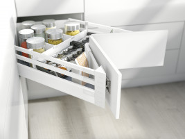 K-BLUM Antaro D 650 mm/65 kg, sivá R9006, Space Corner Syncromotion