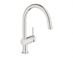 GROHE 32918DC0 Batéria Minta C-výpusť s vyťahovacím perlátorom supersteel