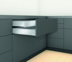 K-BLUM Legrabox M 550mm/70 kg, Tip-on, karbon čierná CS-M, expando