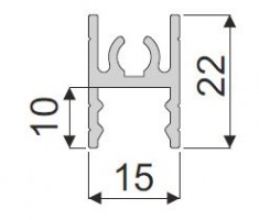 IC-Horná vodiaca lištaEU 10mm 6m šampáň