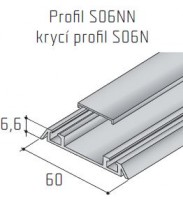 S-S06NN spodný profil 2,5m elox nerez