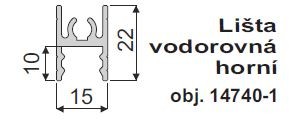 IC-Horná vodiaca lištaEU 10mm 2m šampáň