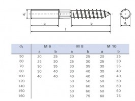 Kombinovaná skrutka s 6H M8x50 zinok biely T25