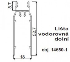 IC-spodná krycia lišta 10mm 2m strieborná