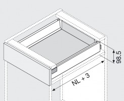 K-BLUM set Antaro M 450 mm/30 kg, Blumotion/TOB, biela SW, skrutka