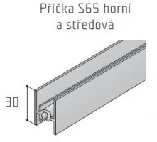 S-S65 horný a stredný profil 2,5m nerez