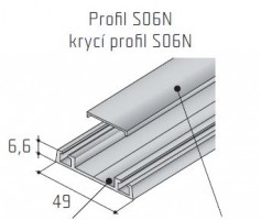 S-S06N krycí profil alu 2,5m nerez