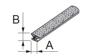 S-kartáč protiprachový vysoký 6,7x12mm sivý