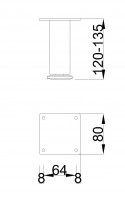 MILADESIGN nábytková nôžka G5 ST402/12 čierna