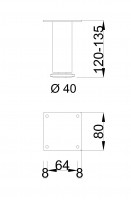 MILADESIGN nábytková nôžka G5 ST405/12 čierna