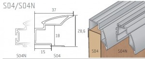 S-profil S04N strieborný elox 2,7m