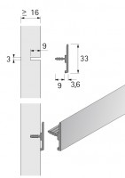 HETTICH 9012148 ORG@Wall univerzalný profil 2900 mm